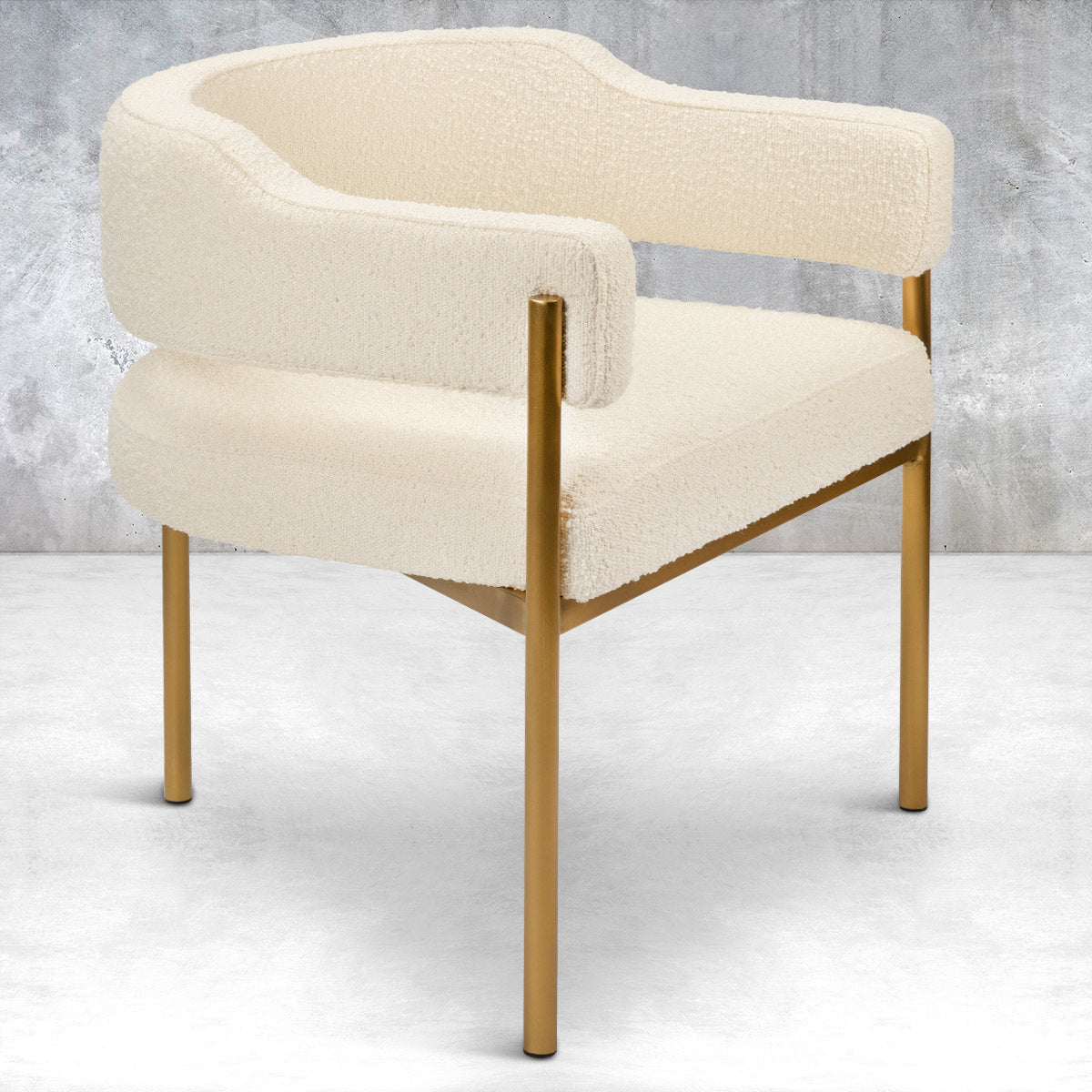 Modern St Tropez Dining Chair In Boucle Modshop Modshop