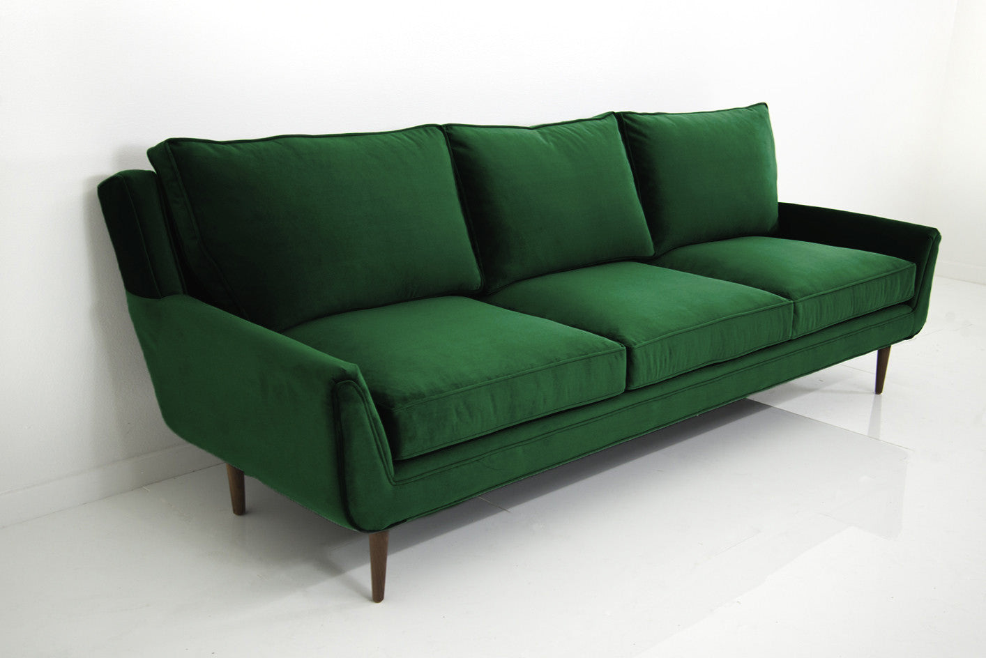 Stockholm Plush Emerald Green Velvet Sofa - ModShop