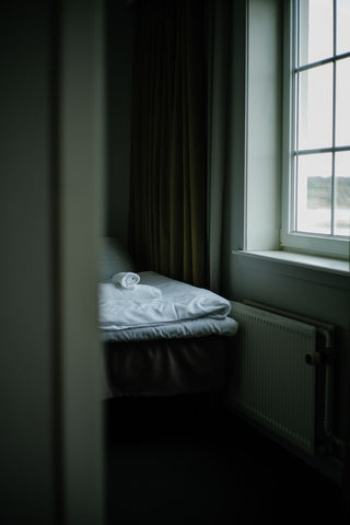bedroom in dim light