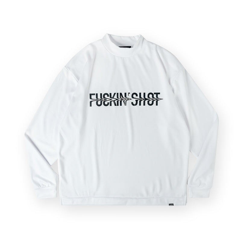 FUCKIN' SHOT L/S MOC TEE White×Black