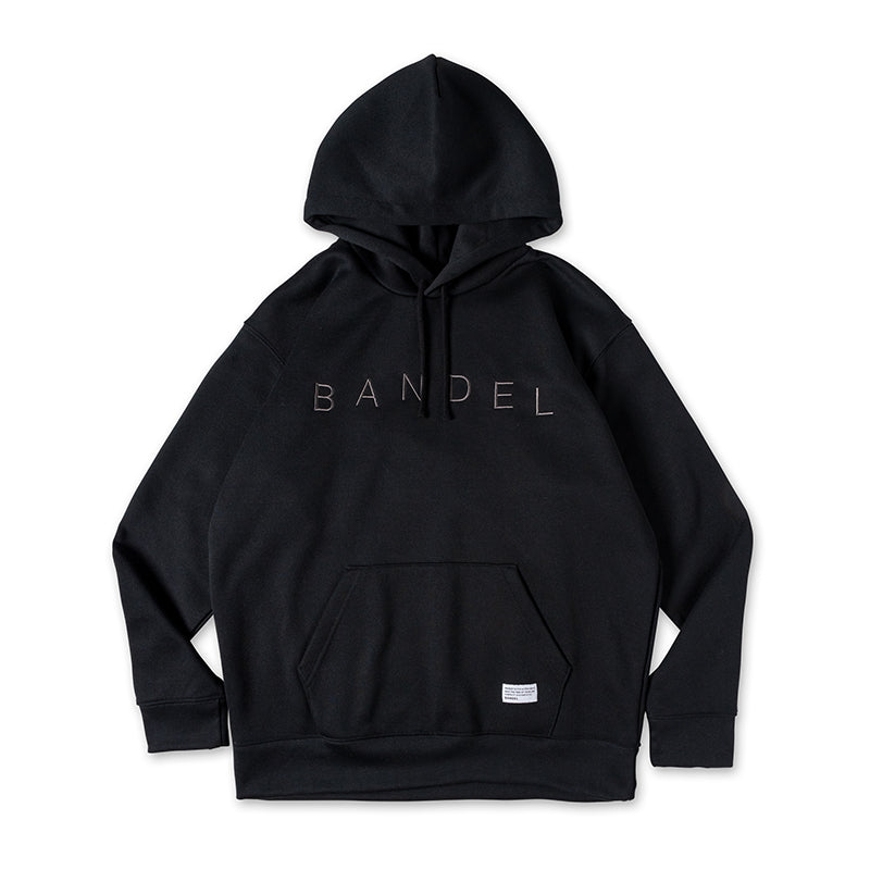 Narrow embroidery Hoodie Black