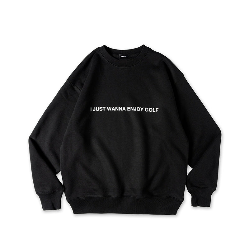 Lettering Golf Crew Neck Black×White