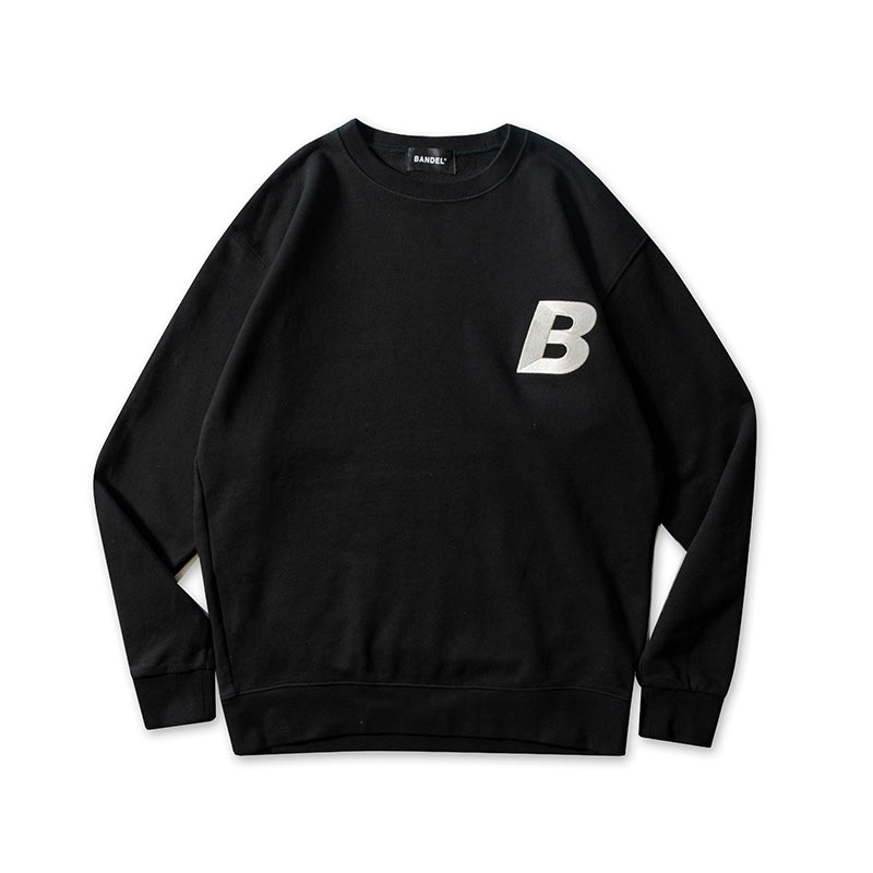 B Crew Neck Black×White