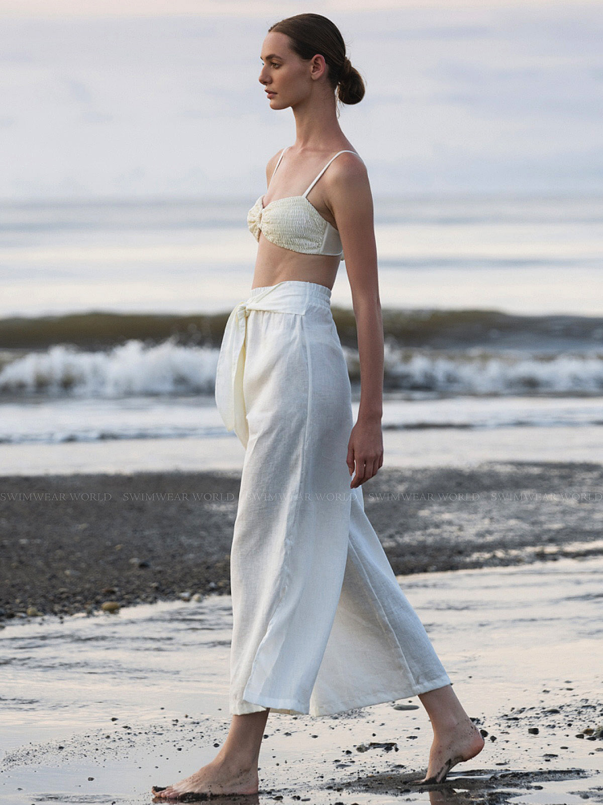 Alma Ivory Linen Pants