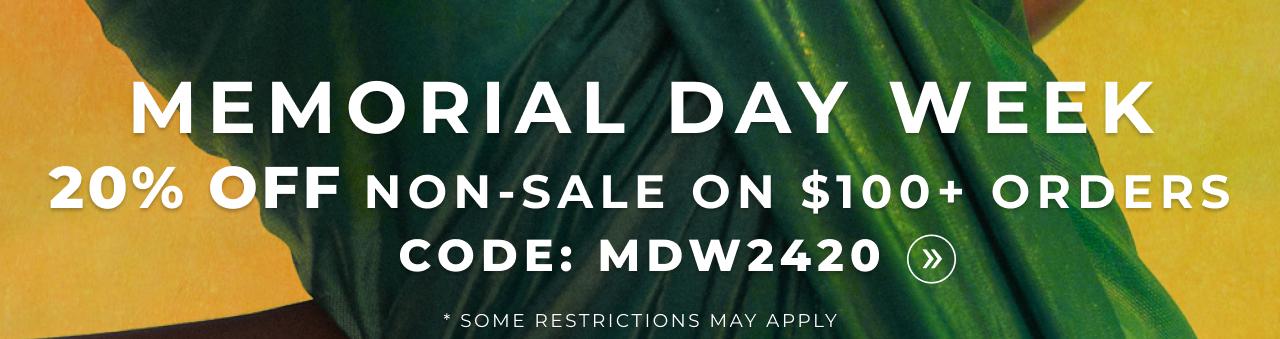 The Memorial Day Week Sale is here! 20% OFF non-sale items on $100+ orders. Use code: MDW2420. Shop now. Some restrictions may apply.