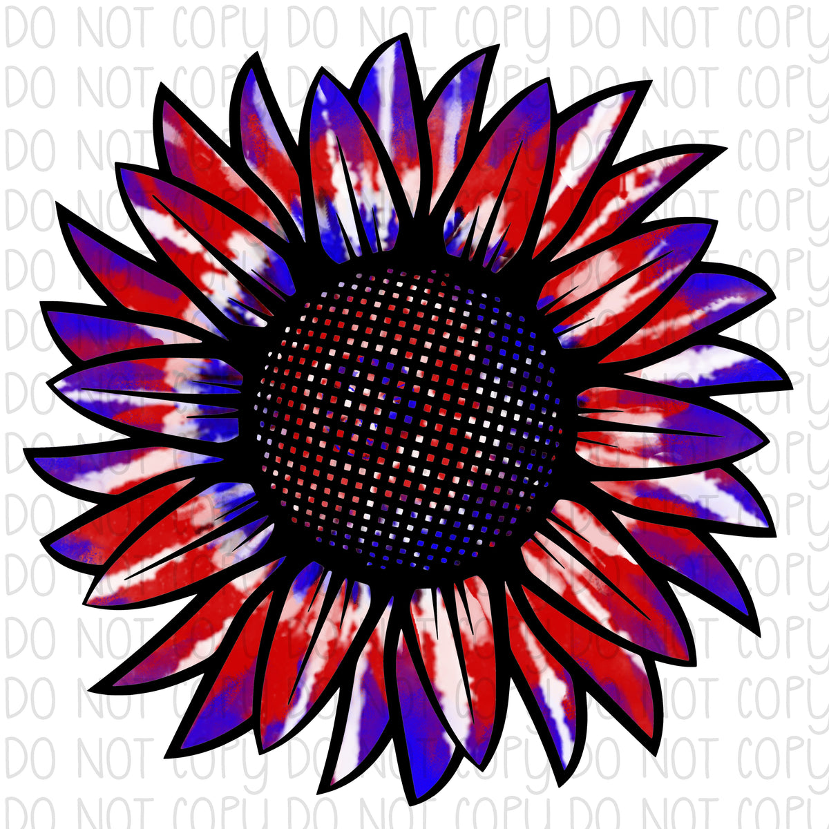 Download Tie Dye Sunflower Red, White and Blue - Southern ...