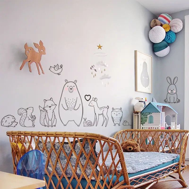 Sticker mural chambre enfant / bébé - Animaux de la forêt