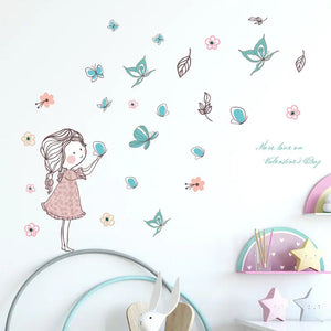 stickers fille et papillons – kidyhome