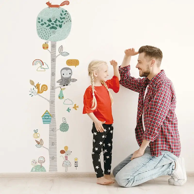 Stickers mural toise arbre animaux de la forêt décoration enfant bébé –  kidyhome