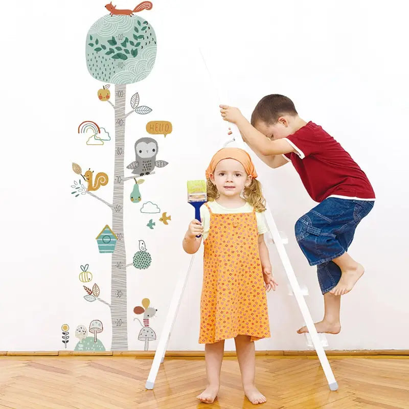 Stickers mural toise arbre animaux de la forêt décoration enfant bébé –  kidyhome
