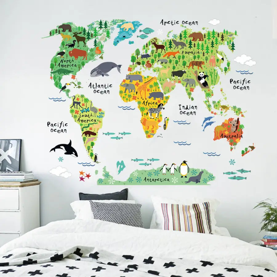 Stickers Muraux Carte du Monde, Décorez Vos Murs