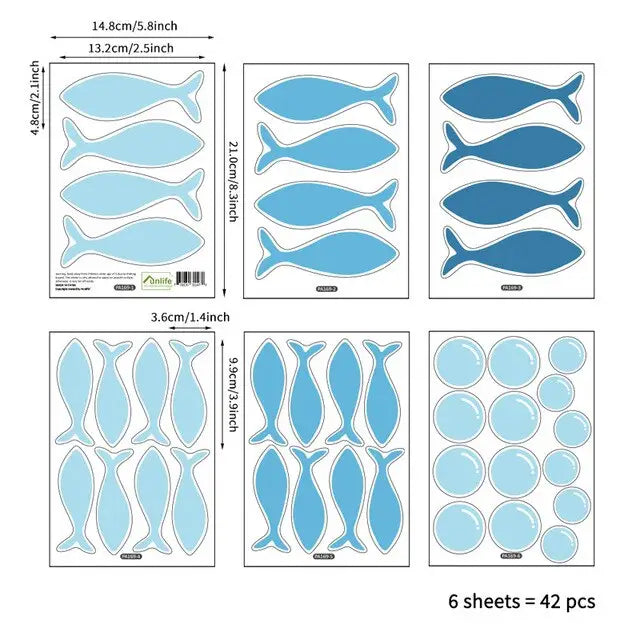 Petite Planche Stickers - Rond Bleu Foncé - Little marmaille