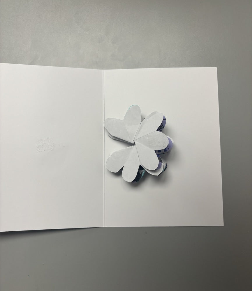 flower pile placed in a card