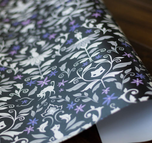 Black Cat Pastel Goth Gift Wrap – Spooky Cat Press