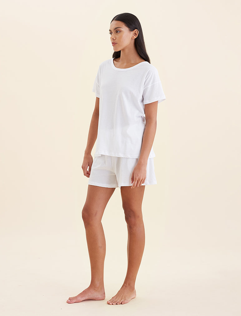 Shop Papinelle Jada Organic Cotton Knit Tee In White