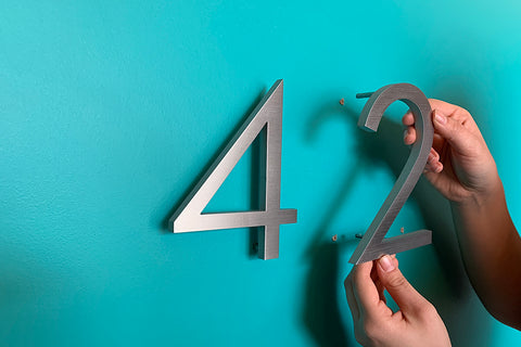 Installing a number with concealed hardware from Modern House Numbers