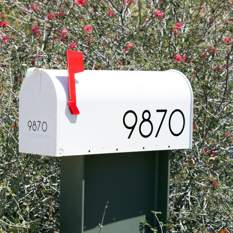 Small and large mailbox numbers from Modern House Numbers