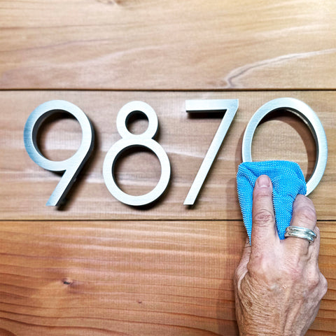 Needed supplies for cleaning address numbers and plaques