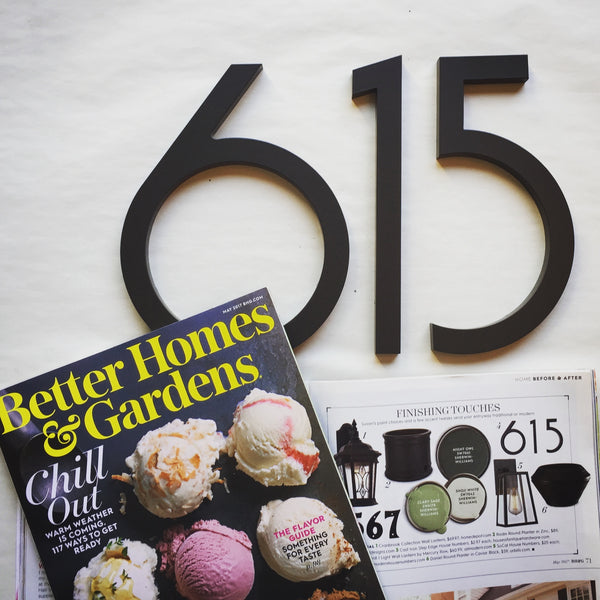 Modern House Numbers SoCal Numbers featured in Better Homes and Gardens Magazine