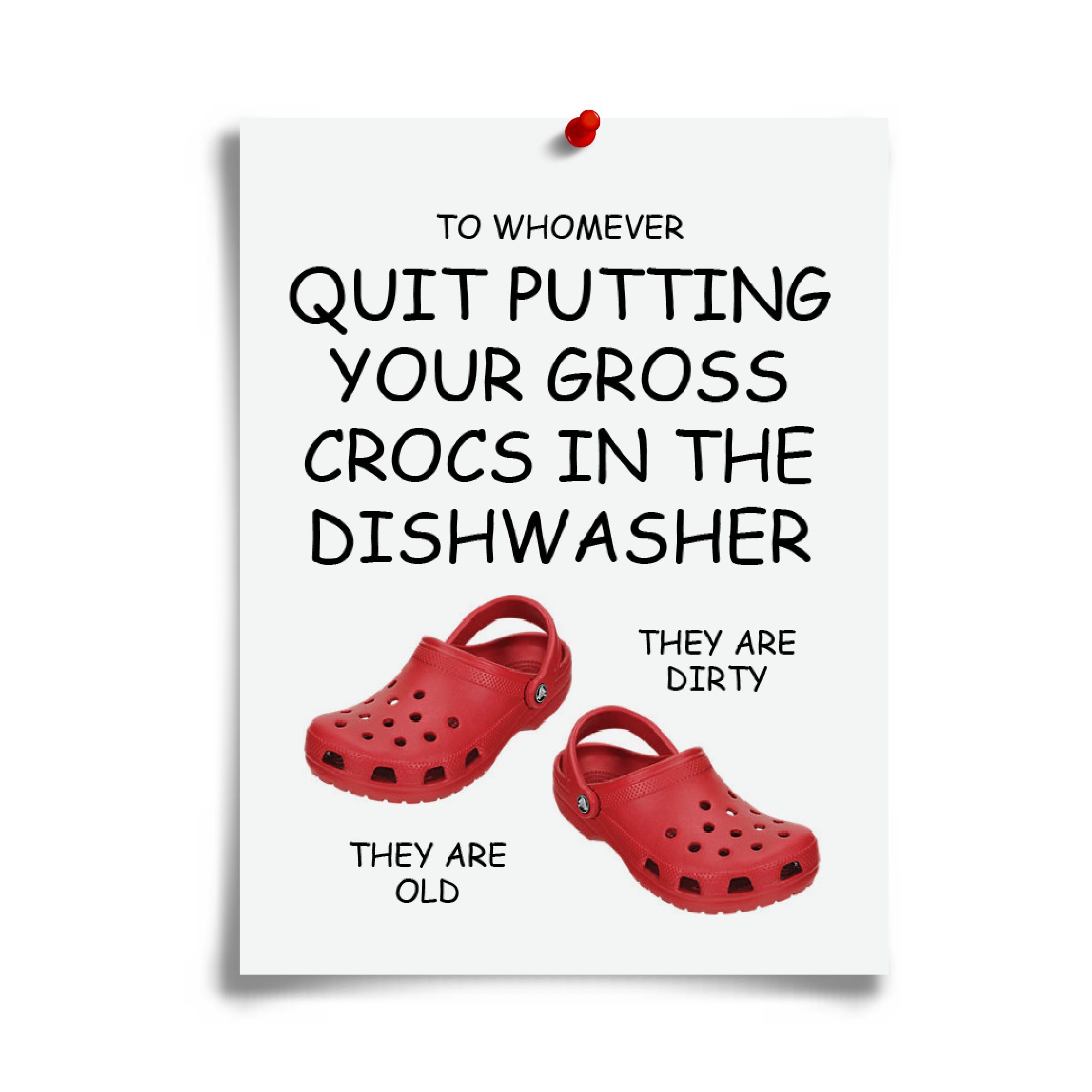 crocs in the dishwasher