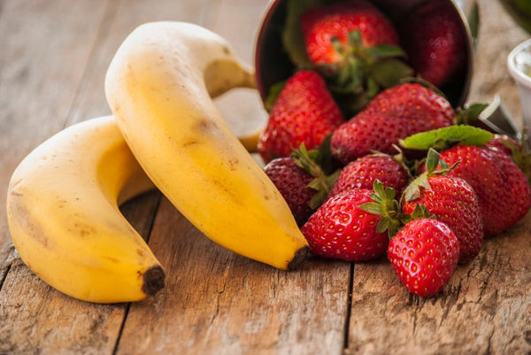 bananas and strawberries