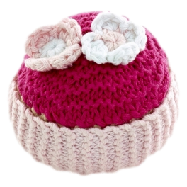 Image of Pebble Rammelaar – Cupcake roze met Bloemen
