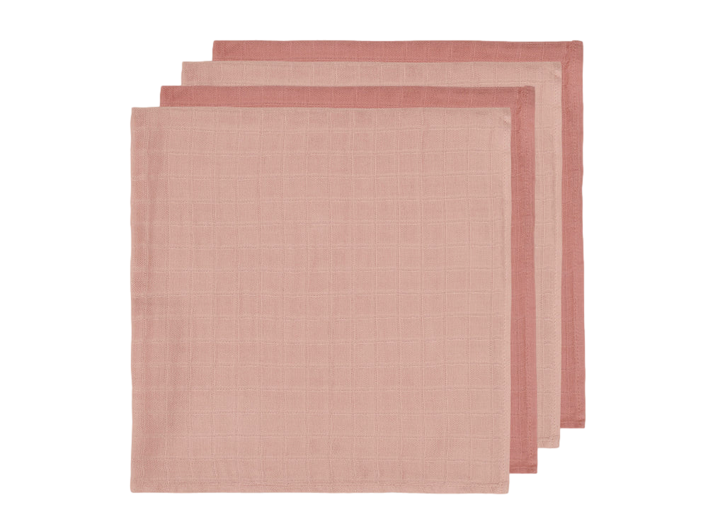 Image of Hydrofiele Doek Small 70x70cm Bamboe Katoen - Pale Pink - 4 Stuks