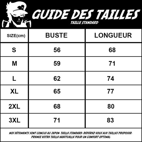 guide des taille standard sweat