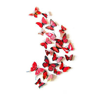 12-Piece Set: 3D Butterfly Magnets - Assorted Colors / Red