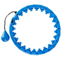2-in-1 Fitness Hoop 24 Knots Abdomen Fitness Massage Hoops Weighted with 360 Auto Spinning Ball Detachable Knots / Blue