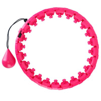 2-in-1 Fitness Hoop 24 Knots Abdomen Fitness Massage Hoops Weighted with 360 Auto Spinning Ball Detachable Knots / Pink