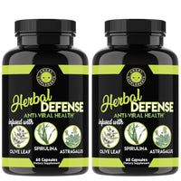 2-Pack: Angry Supplements Herbal Defense Anti Viral Immune Support, Spirulina Olive Leaf