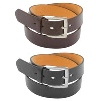 2-Pack: Men's Black & Brown Solid Belts / 30 32