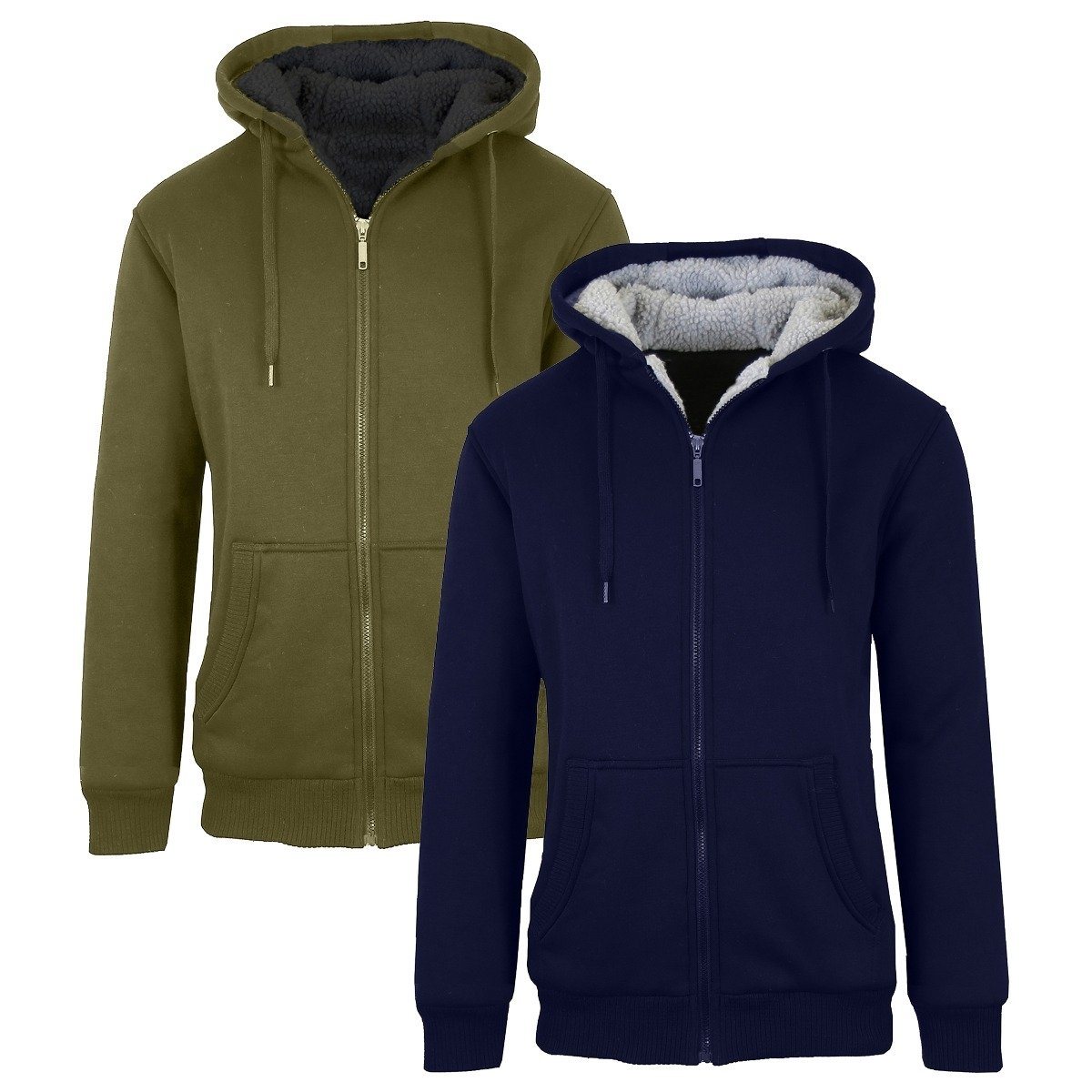 fleece lined zip hoodie