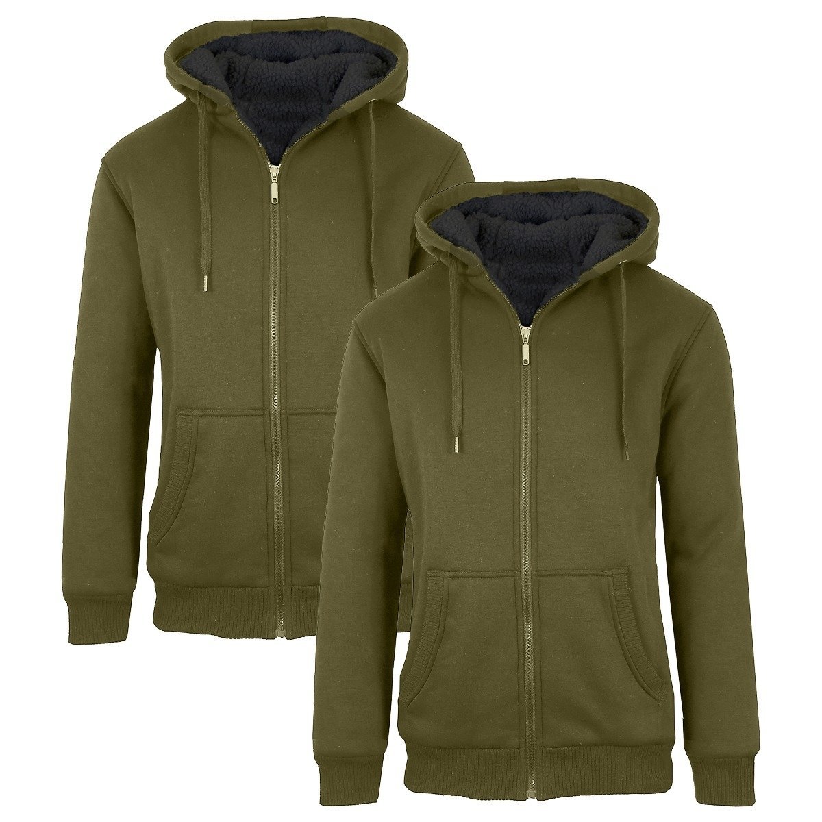 mens lined zippered hoodies