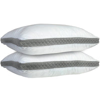 2-Pack: Premium Gusseted Pillows / White/Gray / King