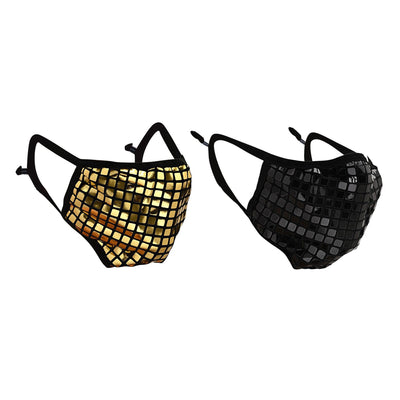 2-Pack: Reusable Fitted Fabric PVC Mask / Gold/Black