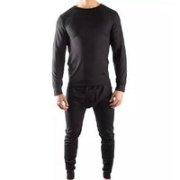 2-Piece Set: Men's Thermal Long Johns Underwear / Black / 2XL
