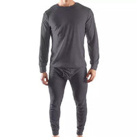 2-Piece Set: Men's Thermal Long Johns Underwear / Charcoal / 3XL