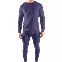 2-Piece Set: Men's Thermal Long Johns Underwear / Navy Blue / 2XL