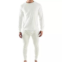 2-Piece Set: Men's Thermal Long Johns Underwear / White / 2XL
