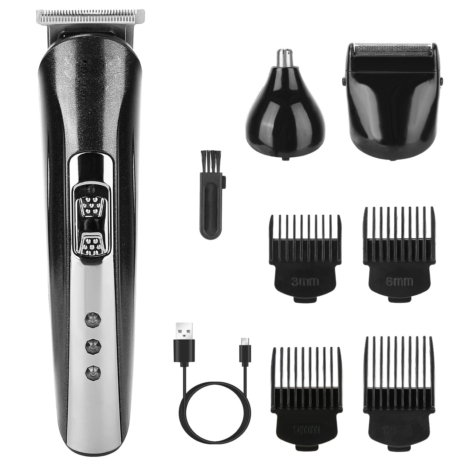 Image of 3-in-1 Rechargeable Hair Clipper Cordless Hair Trimmer Shaver