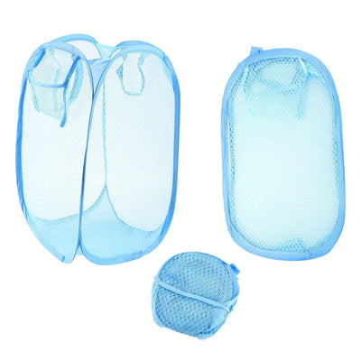3-Pack: Pop-Up Laundry Hampers Foldable / Blue