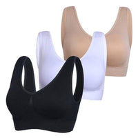 3-Pack: Seamless Miracle Bras with Removable Pads - Assorted Color Sets / Neutral / Small