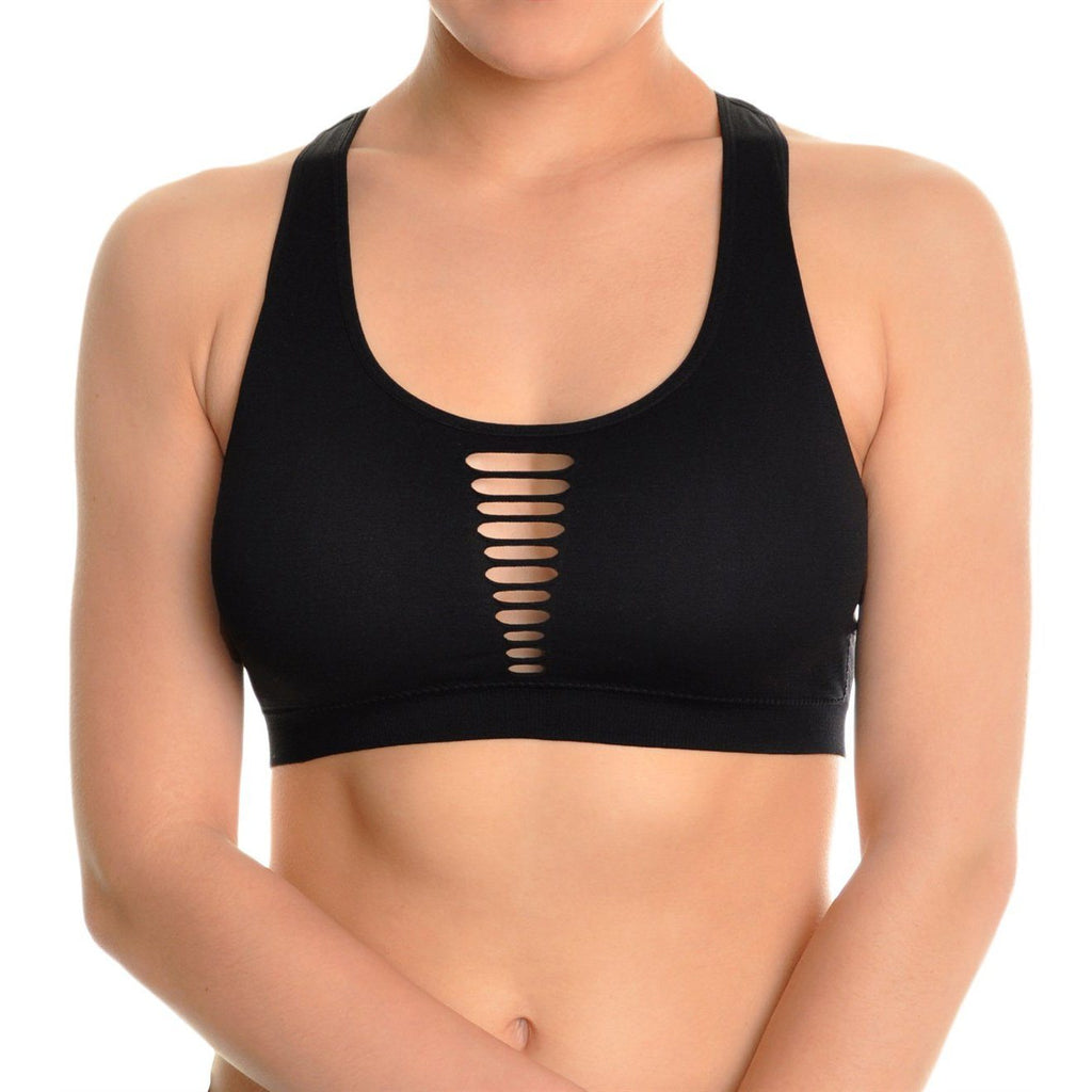 3 Pack Womens Seamless Criss Cross Strappy Back Sports Bra 