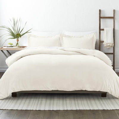 3-Piece: Solid Duvet Cover Set / Ivory / King/California King