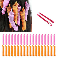 36-Pieces: Elastic DIY Magic Hair Curlers Rollers Curlformers Spiral Ringlet