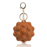 3D Pop Ball Fidget Toy Keychain Stress Reliever For Children and Adults / Brown