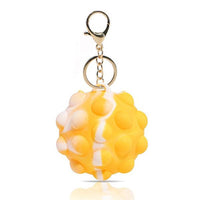 3D Pop Ball Fidget Toy Keychain Stress Reliever For Children and Adults / Yellow