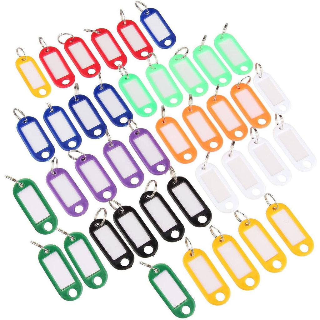 Pack Of 40 Tough Plastic Key Tags With Split Ring Tag Window, Assorted ...